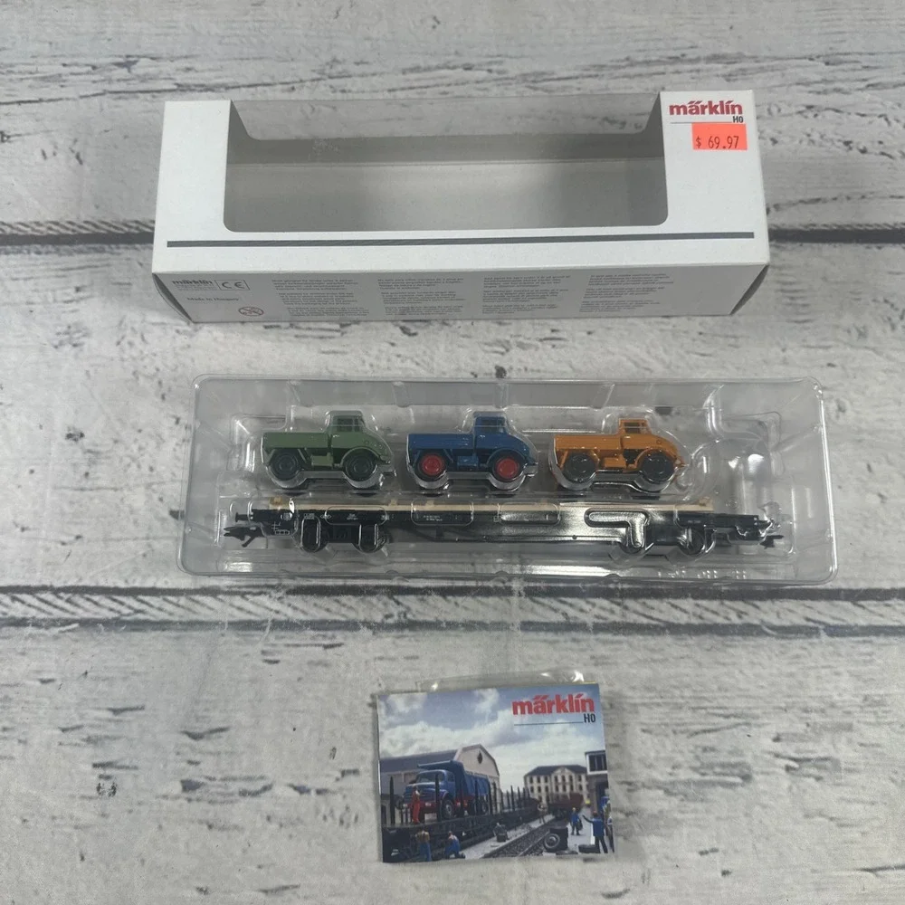Märklin 46286 H0 DB Rkmp 656 Flat Car 3 Mercedes Unimog U406 Trucks Boxed NEW